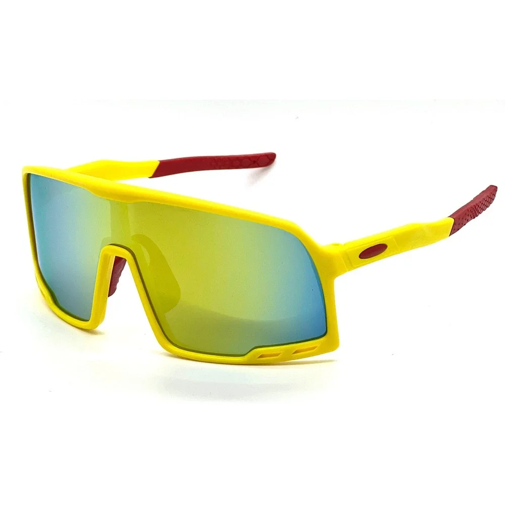 Mens Sport Sunglasses Yellow Red Mirror Lens Gafas Lentes Humbres Nuevo Elegante